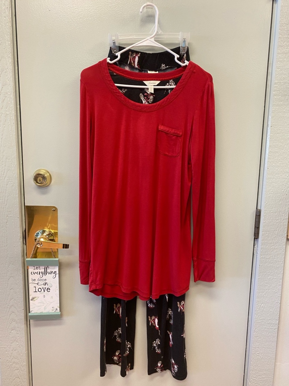 Soma High Heel Pattern Long Sleeve Pajama Set - Small